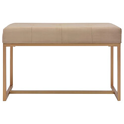 Helloshop26 Banquette pouf tabouret meuble banc 80 cm beige velours 3002049