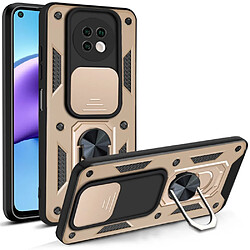 Coque en TPU antichoc, souple avec béquille en anneau et glissière pour appareil photo or pour votre Xiaomi Redmi Note 9T 5G/Redmi Note 9 5G