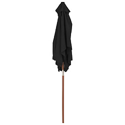 Acheter vidaXL Parasol de jardin avec mât en bois noir 150x200 cm