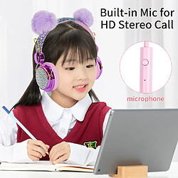 Avis Beau Casque D'oreille D'ours Avec Micro Casque Stéréo Pour Enfants