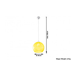 Luminaire Center Suspension BALL verre/acier jaune/chrome 1 ampoule pas cher