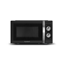 Schneider SMW23VMB - Micro ondes gril Vintage - 23 litres - 6 niveaux de puissance - Plateau tournant (27cm) - Noir