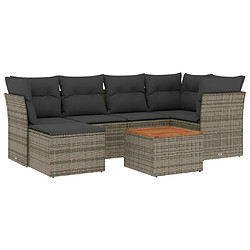 Maison Chic Salon de jardin avec coussins 7 pcs | Ensemble de Table et chaises | Mobilier d'Extérieur gris résine tressée -GKD93429