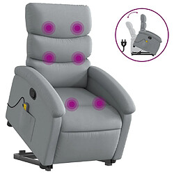 vidaXL Fauteuil de massage inclinable Gris clair Tissu