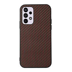 Coque en TPU + PU texture en fibre de carbone, anti-rayures marron pour votre Samsung Galaxy A33 5G