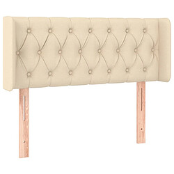 Maison Chic Tête de lit scandinave avec oreilles,meuble de chambre Crème 93x16x78/88 cm Tissu -MN21815