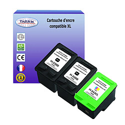 2+1 Cartouches compatibles avec HP DeskJet 6620xi 6623 6628 6800 6830 6840 6840dt 6840xi 6843 6848 remplace HP 338, HP343- T3AZUR