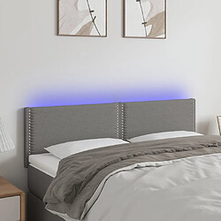 Maison Chic Tête de lit scandinave à LED,meuble de chambre Gris foncé 144x5x78/88 cm Tissu -MN65859