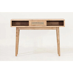 Paris Prix Console 1 Tiroir & 2 Niches en Teck Archi 110cm Naturel