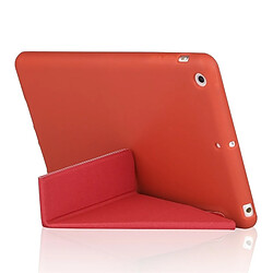 Avis Wewoo Housse Étui Coque Etui en cuir pleine texture PU + Gel de silice Millet pour iPad Mini 2019avec support à pliage multiple Rouge