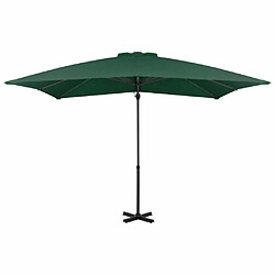 Maison Chic Parasol Jardin | Parasol en porte-à-faux et mat en aluminium 250x250 cm Vert - GKD21278