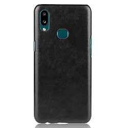 Wewoo Coque Rigide Pour Galaxy A10s antichoc Litchi PC + Etui PU Noir