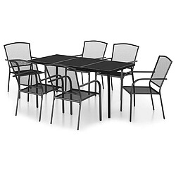 Salle à manger de jardin 7 pcs,Table et chaise à dîner anthracite acier -MN78149