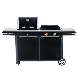 Avis Barbecue Bi-Energy L 2 Feux - BRASERO - Barbecue Charbon et Plancha Gaz 48 x 42 cm, 7,2 kW, Noir