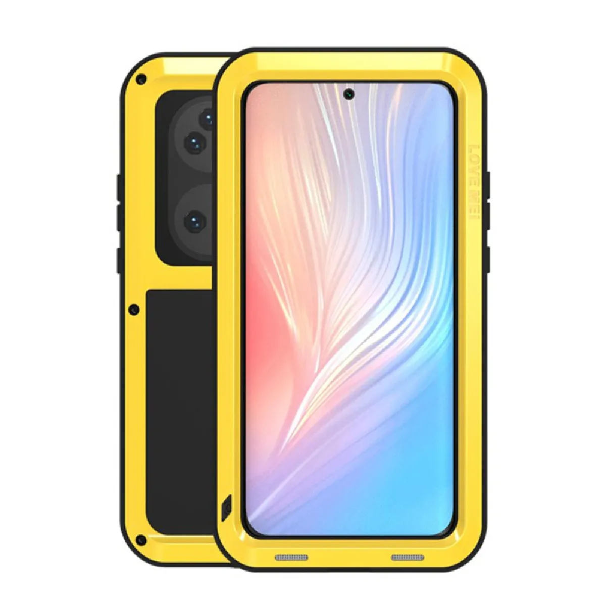 Coque en silicone, antichoc, anti-chute, anti-poussière jaune pour votre Huawei P50 Pro