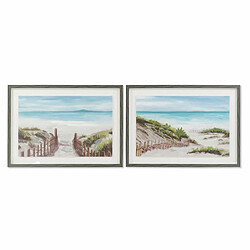 Cadre DKD Home Decor Plage méditerranéen (70 x 3,3 x 50 cm) (2 Unités)