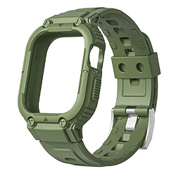 Bracelet en silicone pour votre Apple Watch Series 8/7 45mm/6/5/4/SE/SE (2022) 44mm/3/2/1 42mm - vert armé