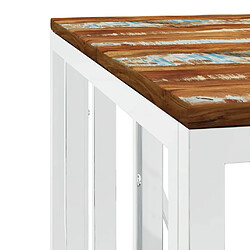 Maison Chic Tabls basse,Table Console pour salon argenté acier inoxydable/bois massif récupération -MN98687 pas cher