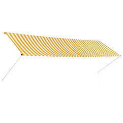 vidaXL Auvent rétractable 400x150 cm Jaune et blanc