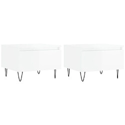 vidaXL Tables basses 2 pcs blanc brillant 50x46x35cm bois d'ingénierie