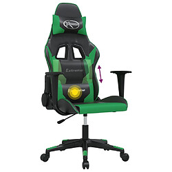 Acheter vidaXL Chaise de jeu de massage Noir et vert Similicuir