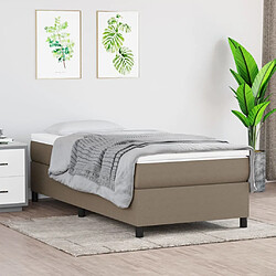 Maison Chic Lit Adulte - Lit simple Lit à sommier tapissier avec matelas moelleux - Meuble de Chambre - Taupe 100x200 cm Tissu -MN29045