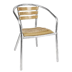 Fauteuils en frêne et aluminium 730 mm Bolero - Lot de 4