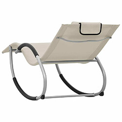 Acheter Maison Chic Chaise longue avec oreiller | Bain de soleil Relax | Transat Crème Textilène -GKD30324