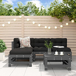 Maison Chic Salon de jardin 5 pcs - Table et chaises d'extérieur - Mobilier/Meubles de jardin Moderne gris bois massif de pin -MN11696