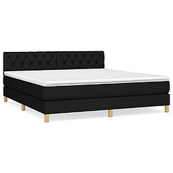 Maison Chic Lit Adulte - Lit simple Lit à sommier tapissier avec matelas moelleux - Meuble de Chambre - Noir 160x200 cm Tissu -MN76919