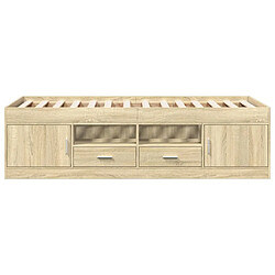 Acheter Maison Chic Lit d'appoint | Lit de jour | Lit de repos et tiroirs chêne sonoma 75x190cm bois d'ingénierie -GKD82257