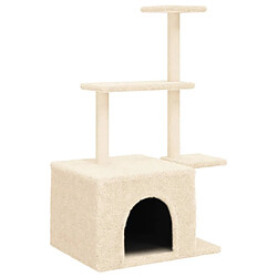 Arbre à chat avec griffoirs,niche pour chat en sisal crème 110 cm -MN79966