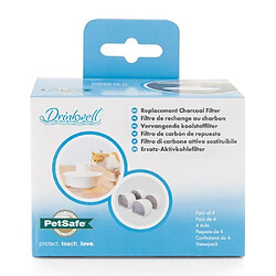 PetSafe - Filtre au Charbon de Rechange pour Fontaine a eau Drinkwell en Céramique Avalon, Pagoda et StreamSide, Naturel, Pack de 4