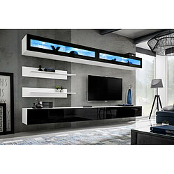 Paris Prix Meuble TV Mural Design Fly VII 320cm Noir & Blanc