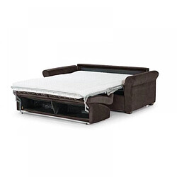 Avis Inside 75 Canapé lit 3-4 places ROMANTICO en microfibre marron convertible 160cm système express sommier lattes matelas 16 cm