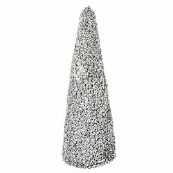 Paris Prix Statue Déco Sapin Enneigé 65cm Blanc & Marron