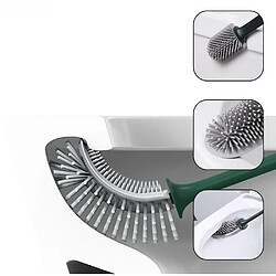 Universal Brosse de toilette en silicone sans angle mort Brosse de nettoyage de toilette (gris)