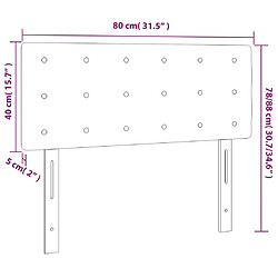 vidaXL Tête de lit à LED Taupe 80x5x78/88 cm Tissu pas cher