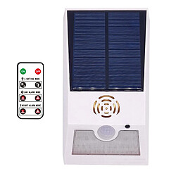 Lumière LED D'alarme Solaire Avec Capteur De Mouvement De Lumière Stroboscopique à Télécommande Blanc