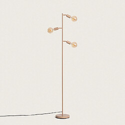 Ledkia Lampadaire Métal Aratz 3 Spots Camel