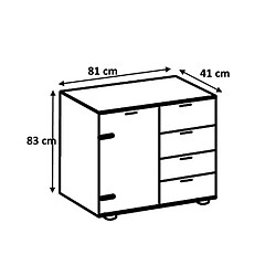 Avis Pegane Chambre à coucher complète adulte (lit 180x200 cm + 2 chevets + commode) coloris chêne foncé