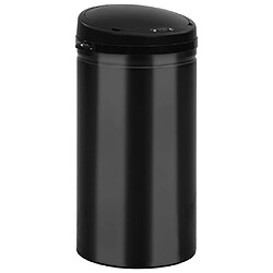 vidaXL Poubelle à capteur automatique 50 L Acier au carbone Noir