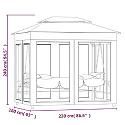 vidaXL Belvédère convertible en balancelle Blanc crème pas cher