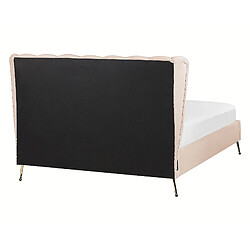 Acheter Beliani Lit double en velours avec port USB 140 x 200 cm beige MIRIBEL