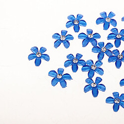 Avis 20 fleurs flatback bouton embellissements strass pour mariage royalblue