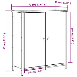 vidaXL Buffet noir 70x30x80 cm bois d'ingénierie pas cher