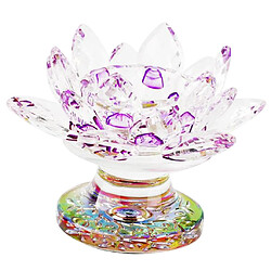 cristal verre lotus fleur thé lumière bougeoir cadeau violet pas cher