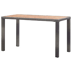 Avis vidaXL Table de jardin Anthracite et marron 123x60x74 cm Bois d'acacia