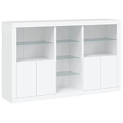 Avis Maison Chic Commode Buffet - Meuble de rangement avec lumières LED blanc 162x37x100 cm -GKD35858