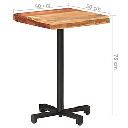 vidaXL Table de bistro Carrée 50x50x75 cm Bois d'acacia massif pas cher